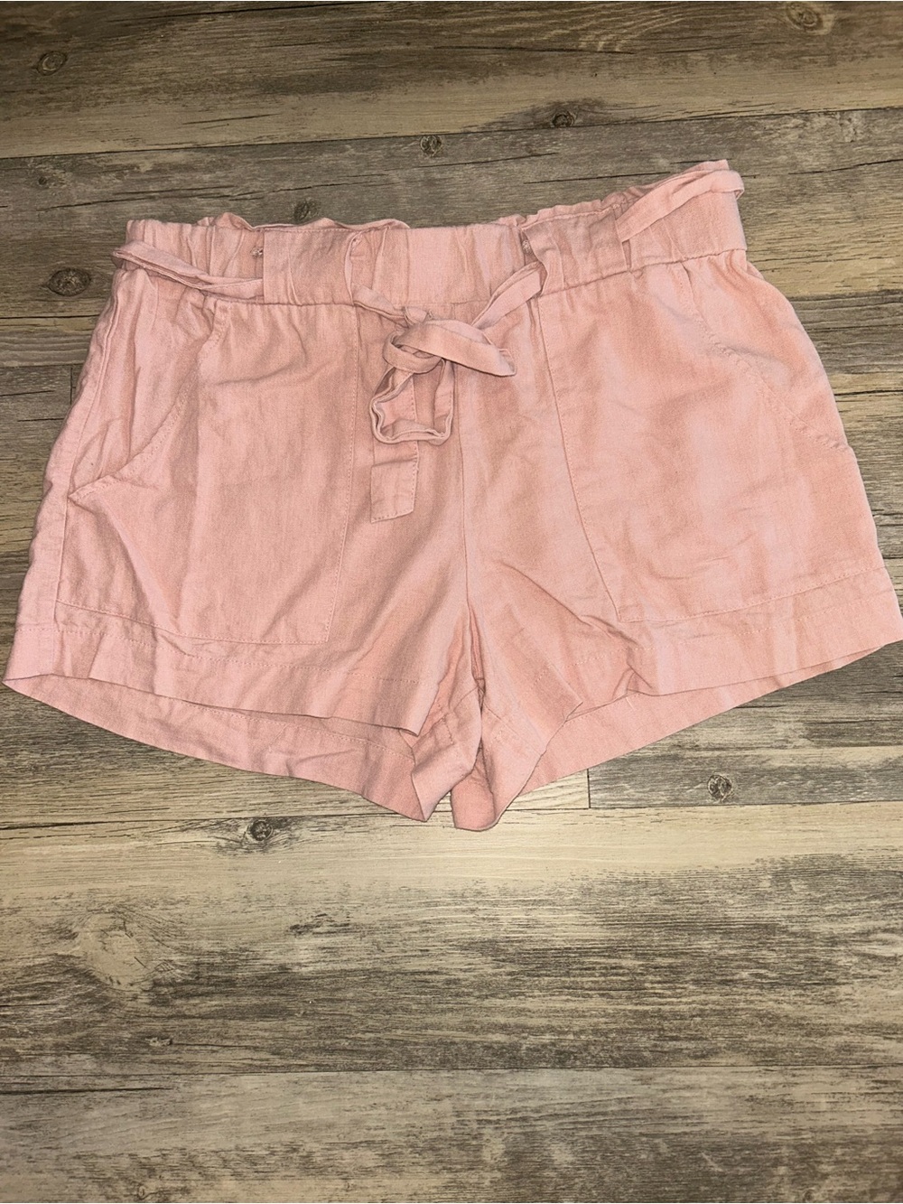 Indigo Rein Pale Pink Paperbag Waist Tie Shorts